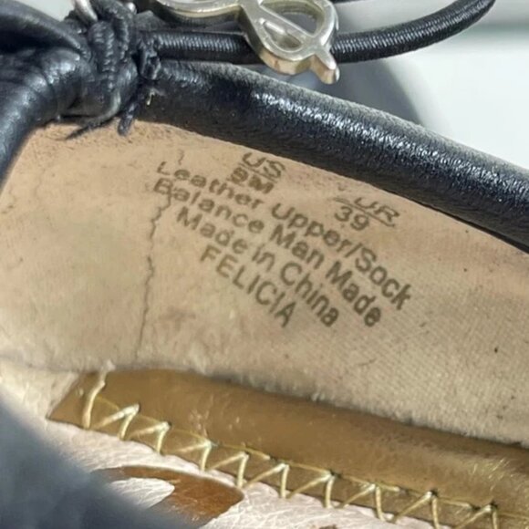 Sam Edelman Felicia Black Leather Ballet Flats Slip On Shoes Women's 9 US/39 EU - Picture 8 of 10